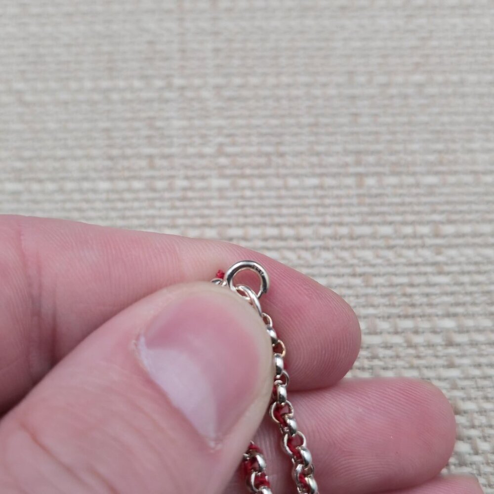 7 Inch Sterling Silver Hand of Fatima Chain Bracelet A7208 - Picture 5 of 7